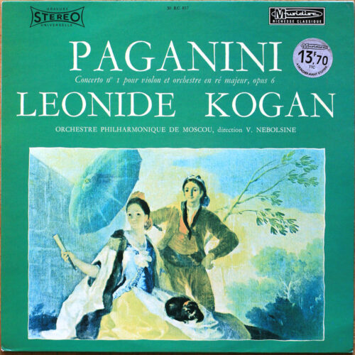 Paganini ‎• Concerto pour violon n° 1 • Musidisc RC 857 • Leonid Kogan • Orchestre Philharmonique de Moscou • Vassili Nebolsine