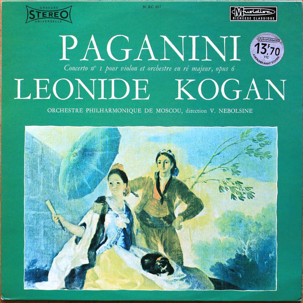 Paganini ‎• Concerto pour violon n° 1 • Musidisc RC 857 • Leonid Kogan • Orchestre Philharmonique de Moscou • Vassili Nebolsine