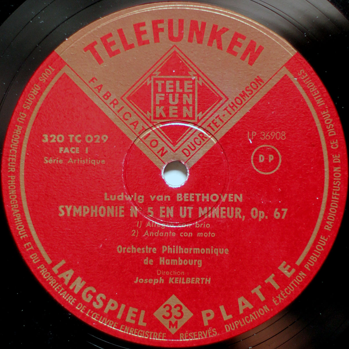 Beethoven • Symphonie n° 5 • Telefunken LSK 7021 • Philharmonisches Staatsorchester Hamburg • Joseph Keilberth