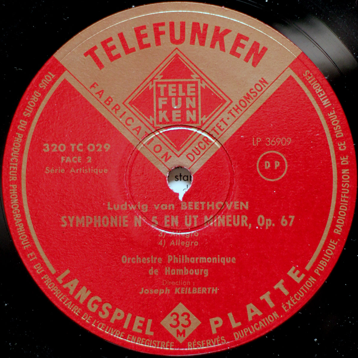 Beethoven • Symphonie n° 5 • Telefunken LSK 7021 • Philharmonisches Staatsorchester Hamburg • Joseph Keilberth