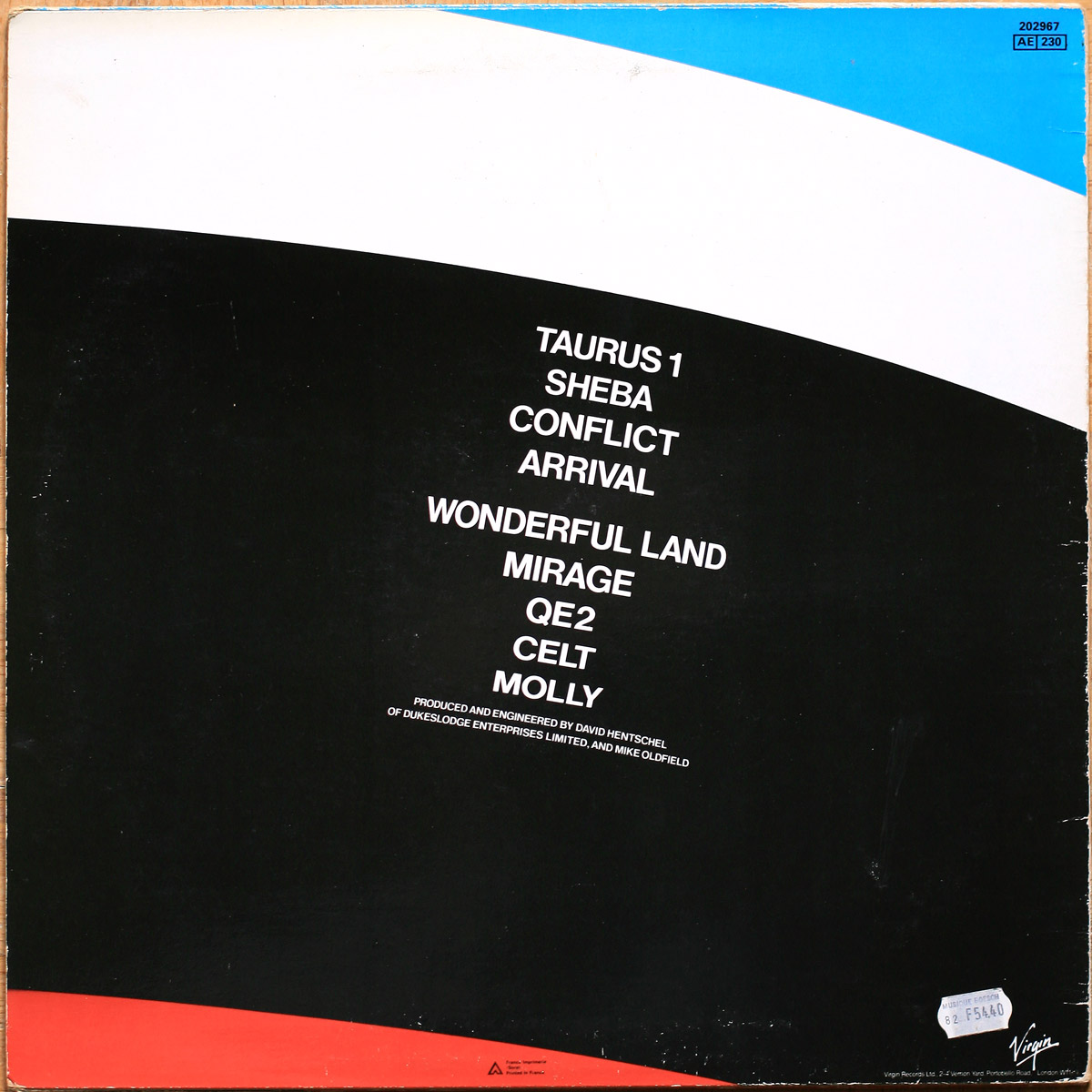 Mike Oldfield • QE2 • Virgin 202967 • Phil Collins • Tim Cross • Mike Frye • David Hentschel • Maggie Riley