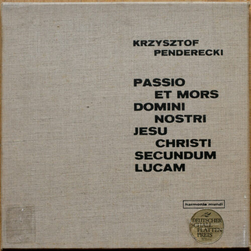 Penderecki • Lukaspassion • Passio Et Mors Domini Nostri Jesu Christi Secundum Lucam • Harmonia Mundi HMLS 3101/2 • Das kölner Rundfunk-Sinfonie-Orchester • Henryk Czyz