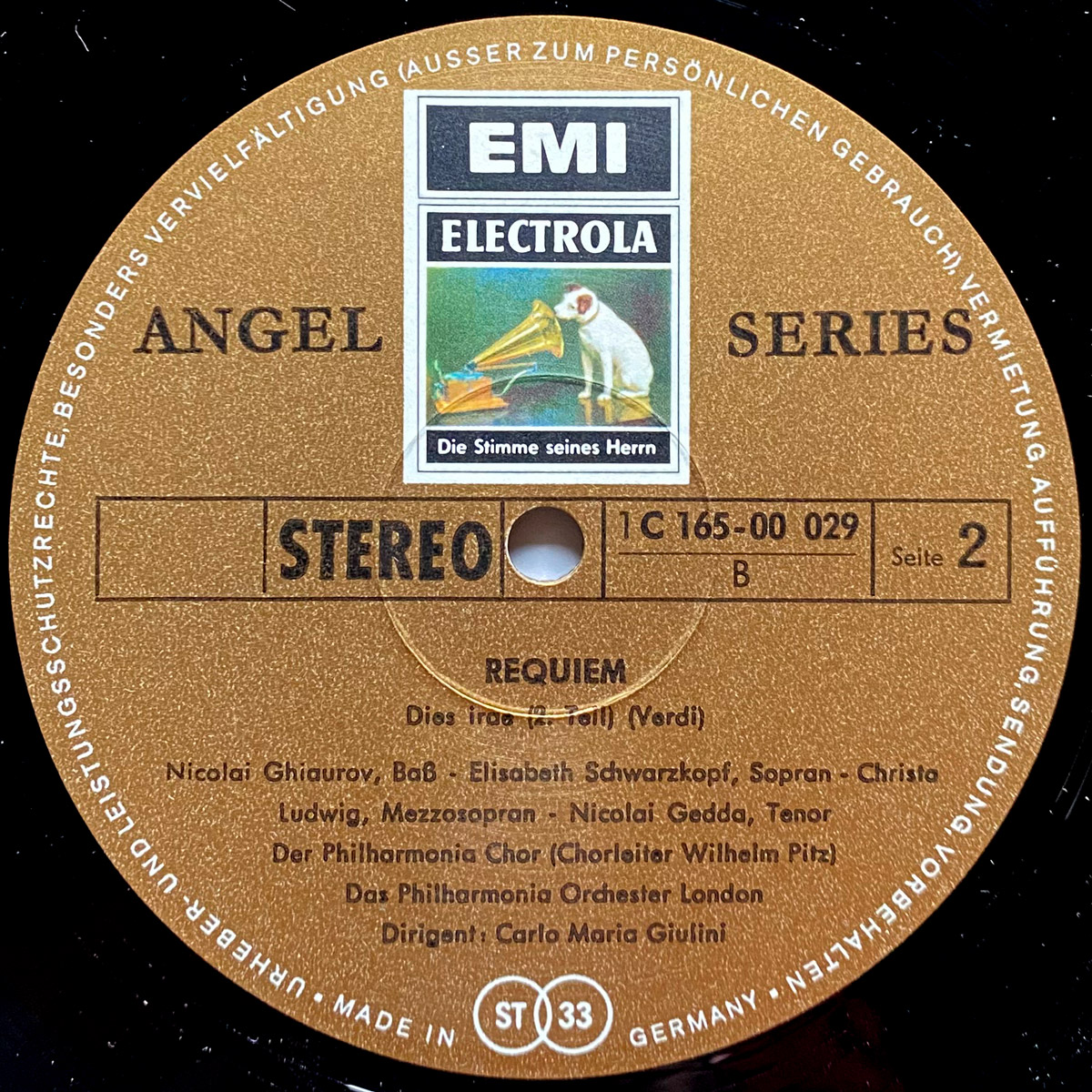 Verdi • Requiem • EMI 1C 165-00 029/30 Angel Series • Elisabeth Schwarzkopf • Nicolai Gedda • Nicolai Ghiaurov • Christa Ludwig • Philhamonia Orchestra • Carlo Maria Giulini