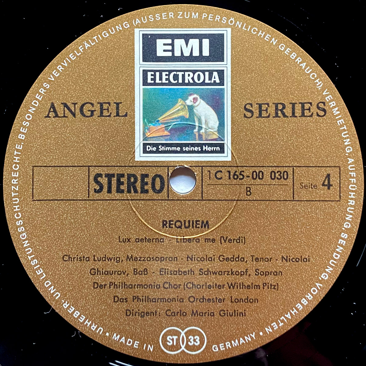 Verdi • Requiem • EMI 1C 165-00 029/30 Angel Series • Elisabeth Schwarzkopf • Nicolai Gedda • Nicolai Ghiaurov • Christa Ludwig • Philhamonia Orchestra • Carlo Maria Giulini