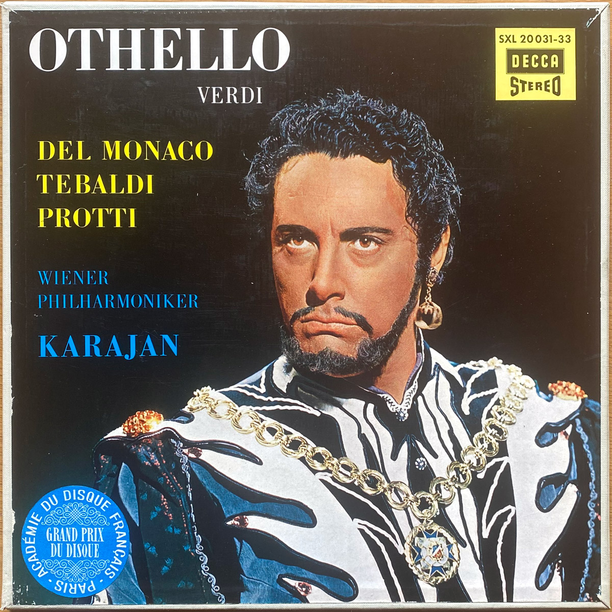 Verdi • Otello • Decca SXL 20031-33 (Germany) • Mario Del Monaco • Renata Tebaldi • Aldo Protti • Wiener Philharmoniker • Herbert von Karajan