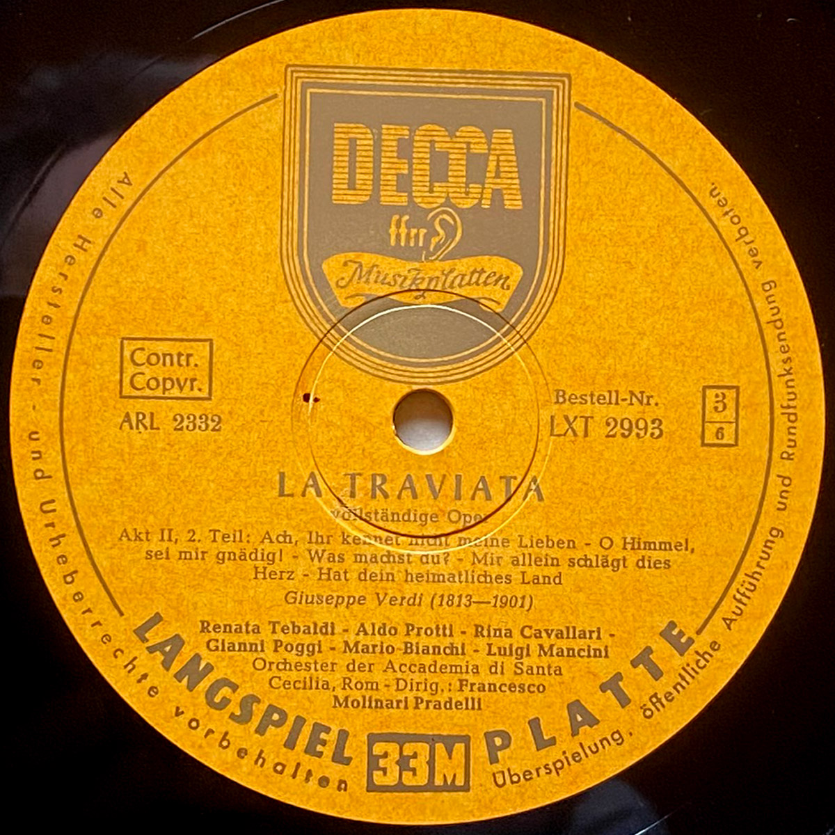 Verdi • La Traviata • LXT 2992/2993/2994 • Renata Tebaldi • Gianni Poggi • Aldo Protti • Orchestra dell'Accademia Nazionale di Santa Cecilia • Francesco Molinari Pradelli