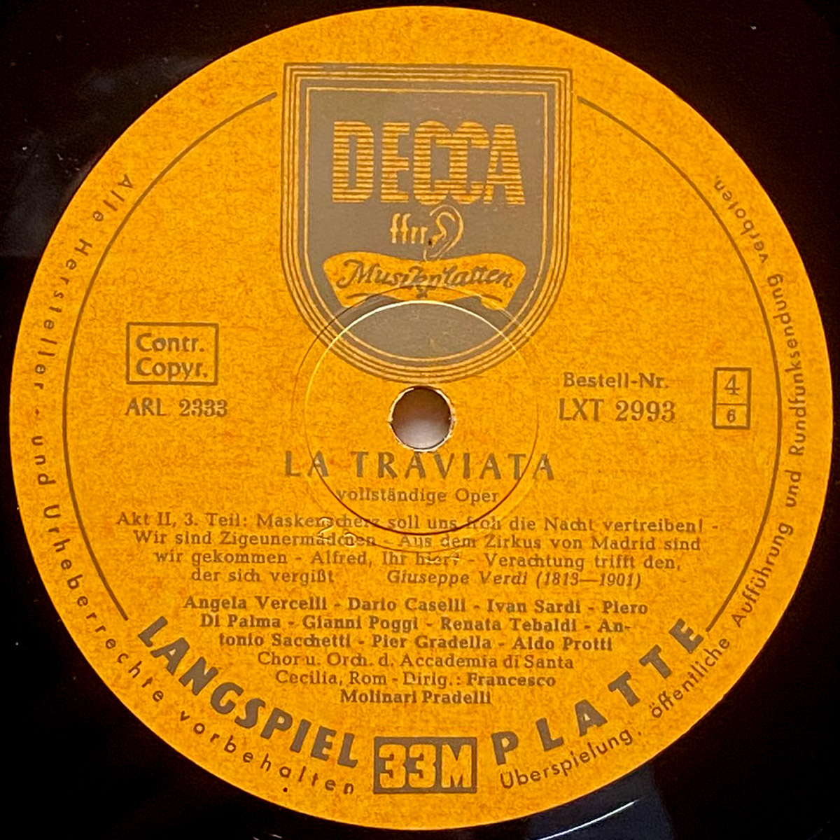Verdi • La Traviata • LXT 2992/2993/2994 • Renata Tebaldi • Gianni Poggi • Aldo Protti • Orchestra dell'Accademia Nazionale di Santa Cecilia • Francesco Molinari Pradelli